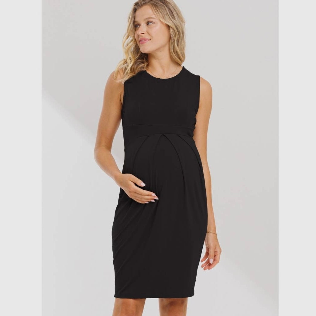 maternity little black dress Short maternity and nursing dress Matelot black main image 1