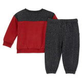 Pullover & Jogger Pant Set - Brick & Speckled Gray