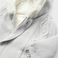 Knit Jumpsuit with Hood - Grey