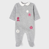 Long Sleeve Footed Outfits - 2 Pack, Grey & Berry