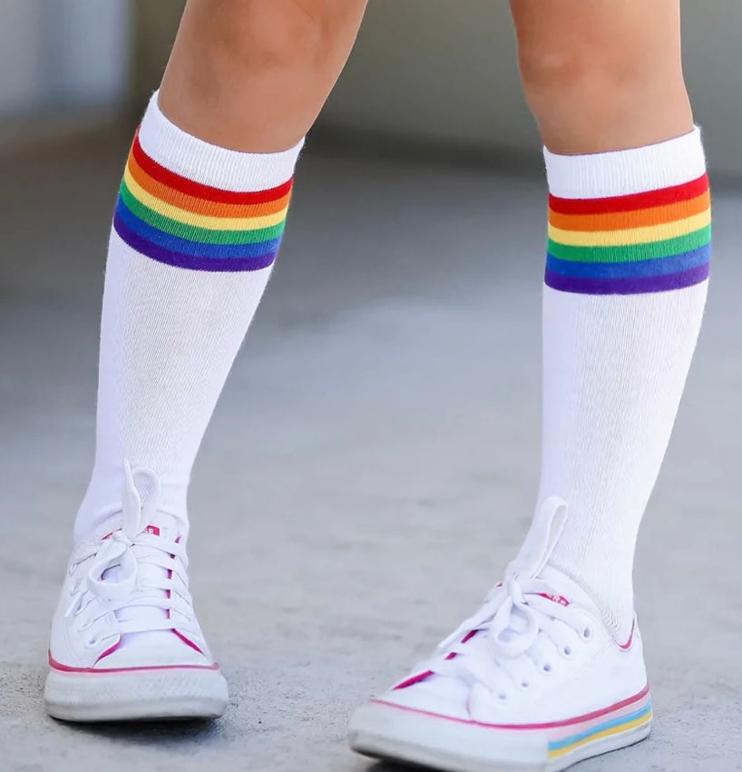 ASOS 2 Stripe Knee High Socks in Black ASOS 2 Stripe Knee High Socks in Black