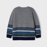 Jacquard Sweater - Stone/Green/Blue