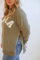 MAMA Brass Zip Sweatshirt