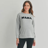 "Mama" Crewneck Maternity/Nursing Sweatshirt - Heather Grey