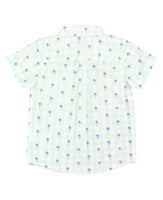 Palm Tree Gingham Short Sleeve Button Down Shirt