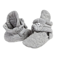 Quilted Bee Organic Baby Booties - Heather Grey