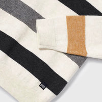 Knit Striped Sweater - Cream, Slate & Gold