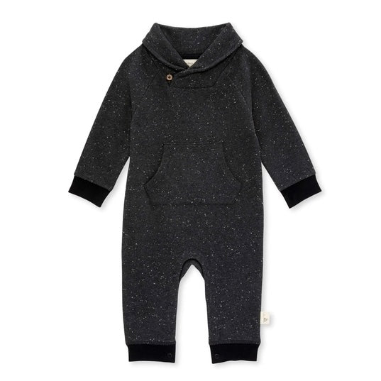 Shawl Collar Jumpsuit - Speckled Gray
