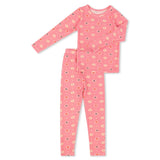 Two Piece Pajama Set - Hot Pink Petals