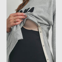 "Mama" Crewneck Maternity/Nursing Sweatshirt - Heather Grey