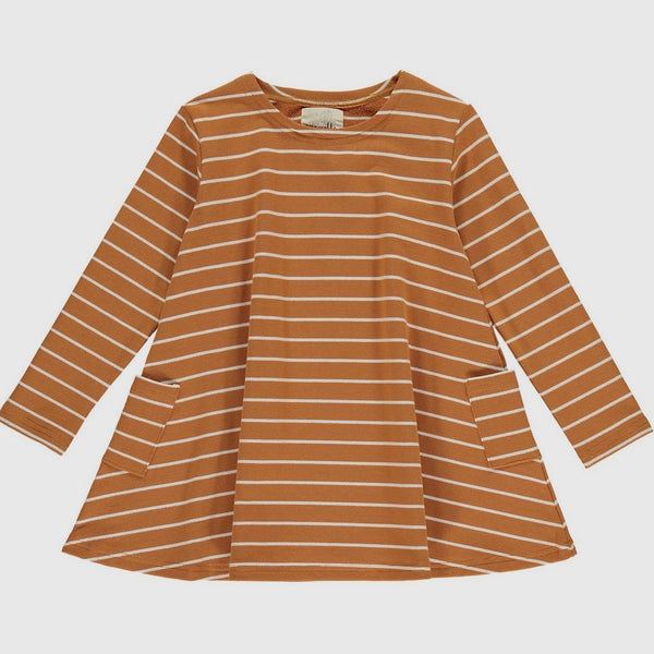 Leena Dress - Pumpkin Stripe