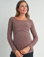 Long Sleeve Maternity/Nursing Top - Mauve