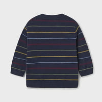 Long Sleeve Striped Sweater - Multi-Stripe, Navy