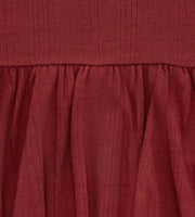 Variegated Rib Dress & Diaper Cover Set - Brick Red