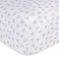 Fitted Crib Sheet - Heathered Grey, Bee