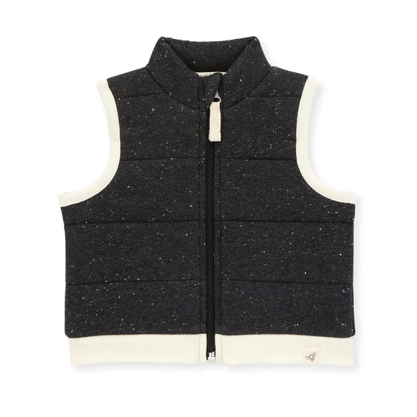 Quilted Cotton Vest - Speckled Gray