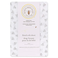 Fitted Crib Sheet - Heathered Grey, Bee