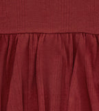 Variegated Rib Dress - Brick Red