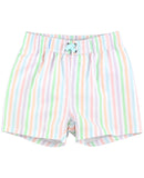 Pale Rainbow Stripe Swim Trunks