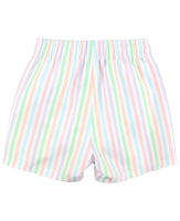 Pale Rainbow Stripe Swim Trunks