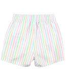 Pale Rainbow Stripe Swim Trunks