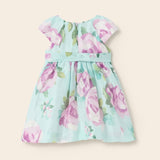Printed Linen Dress - Turquoise Floral