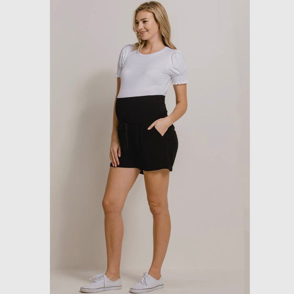 Maternity Shorts with Pockets - Black