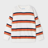 Striped Sweater - Grapefruit & Navy