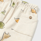 Knit Joggers - Oat, Dino Print