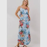 Overlay Top Maternity / Nursing Dress - Tropical Floral Print