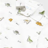 Short Sleeve Button-Up Shirt - Dino Print