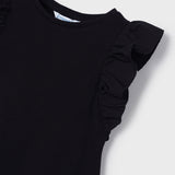 Sleeveless Ruffled Top - Black