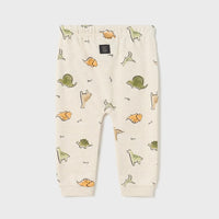 Knit Joggers - Oat, Dino Print