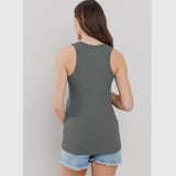 Basic Maternity Tank Top with Scoop Neck - Olive