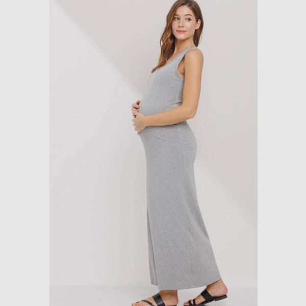 Casual Round Neck Tank Maxi Maternity Dress Casual Round Neck Tank Maxi Maternity Dress