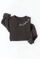 MAMA Collar Print Graphic Sweatshirt