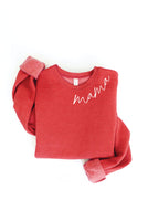 MAMA Collar Print Graphic Sweatshirt
