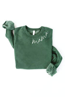 MAMA Collar Print Graphic Sweatshirt