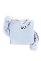 MAMA Collar Print Graphic Sweatshirt