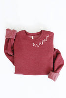 MAMA Collar Print Graphic Sweatshirt