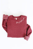 MAMA Collar Print Graphic Sweatshirt