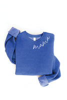 MAMA Collar Print Graphic Sweatshirt