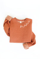 MAMA Collar Print Graphic Sweatshirt