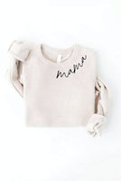 MAMA Collar Print Graphic Sweatshirt