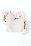 MAMA Collar Print Graphic Sweatshirt