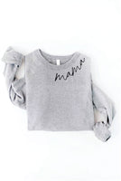 MAMA Collar Print Graphic Sweatshirt