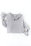 MAMA Collar Print Graphic Sweatshirt