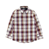 Plaid Long Sleeve Button-Up Shirt - Cream