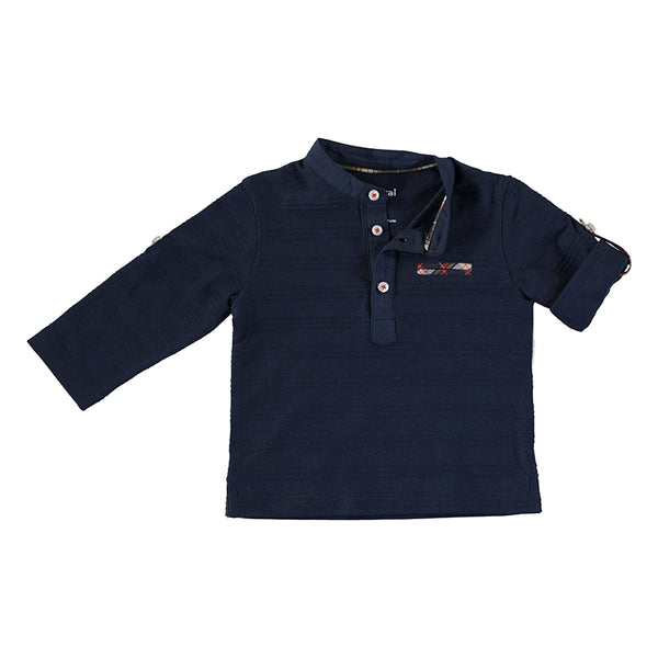 Long Sleeve Polo Shirt - Navy