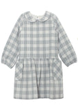 Sweet Lullaby Plaid Woven Dress - Grey